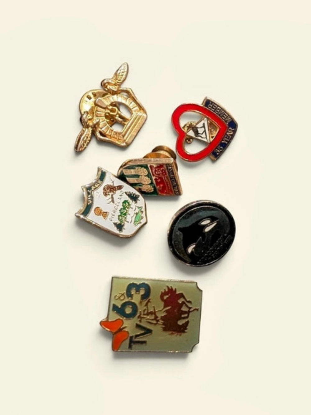 Assorted Brooch Pin Lot Gold & Black